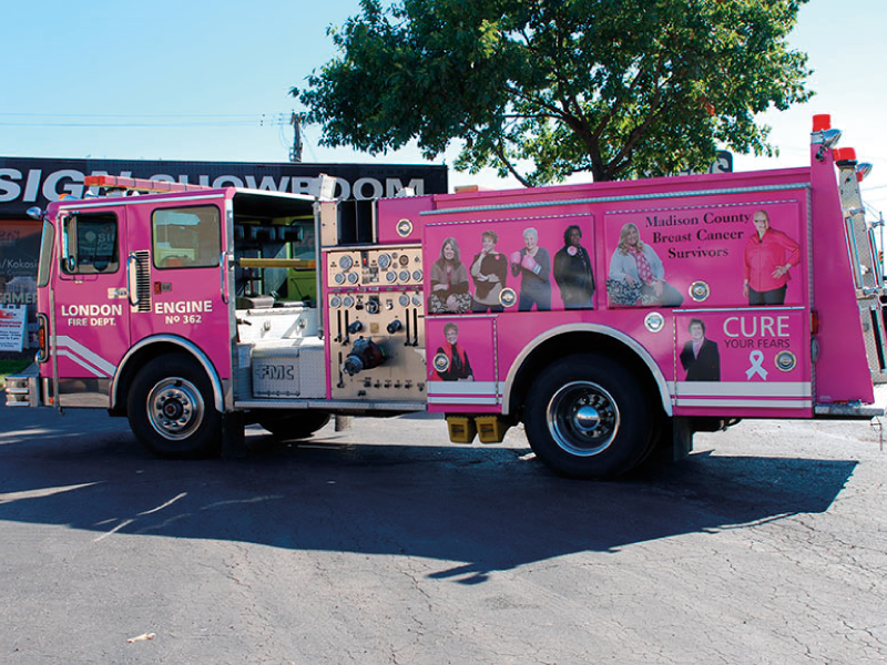 Custom fire truck wrap example.